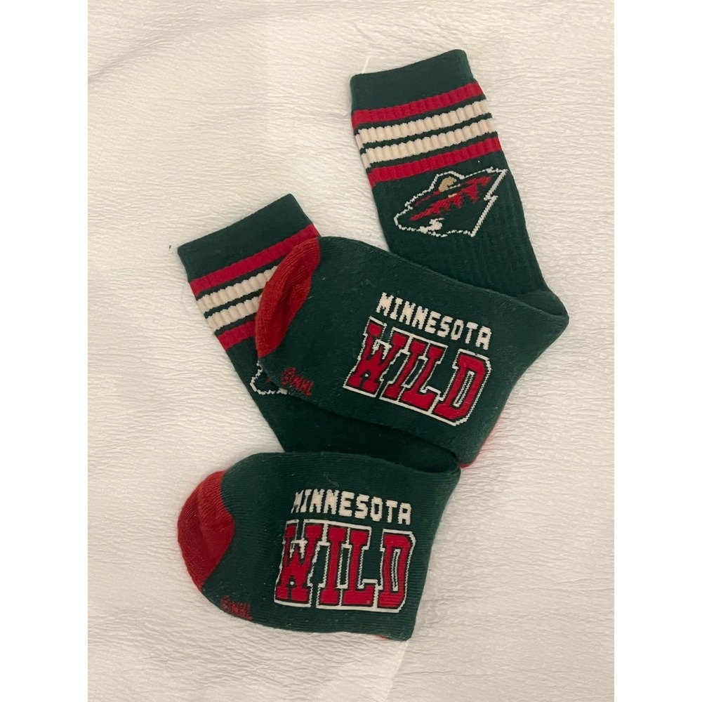 Minnesota Wild NHL Hockey Crew Socks Green Red Sporty Streetwear Gorpcore